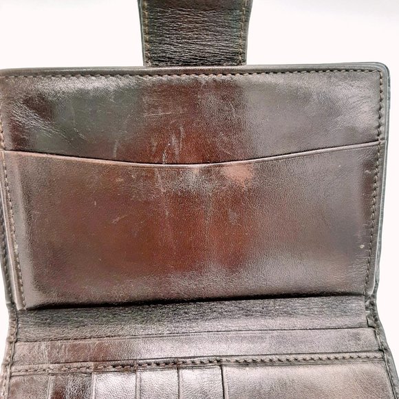 Fendi Zucca Bifold Snap Brown & Tan Leather Jacquard Small Wallet 5.25" X 3.25" - Picture 12 of 16